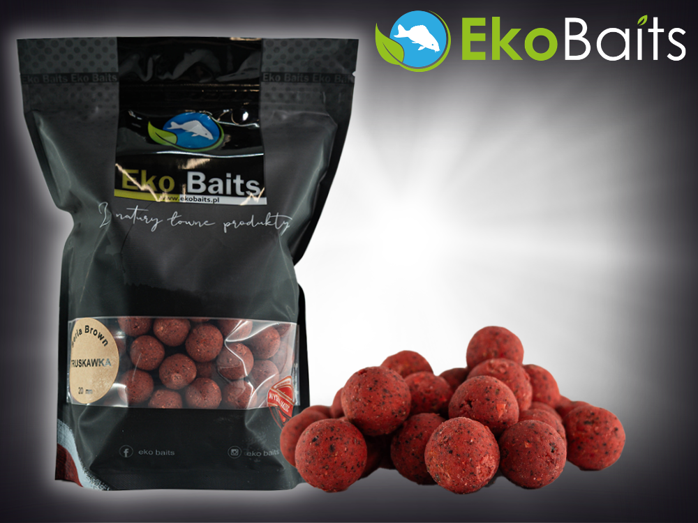 Kulki Zanętowe Brown 20 mm - Truskawka 3,5 kg