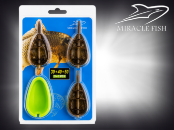 Zestaw koszyczków Method Feeder Miracle Fish 30 g + 40 g + 50 g z foremką
