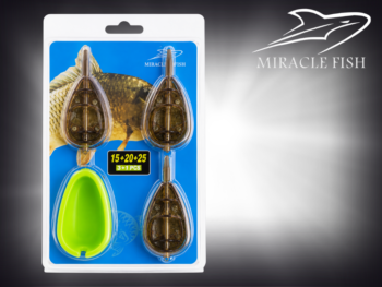 Zestaw koszyczków Method Feeder Miracle Fish 15 g + 20 g + 25 g z foremką