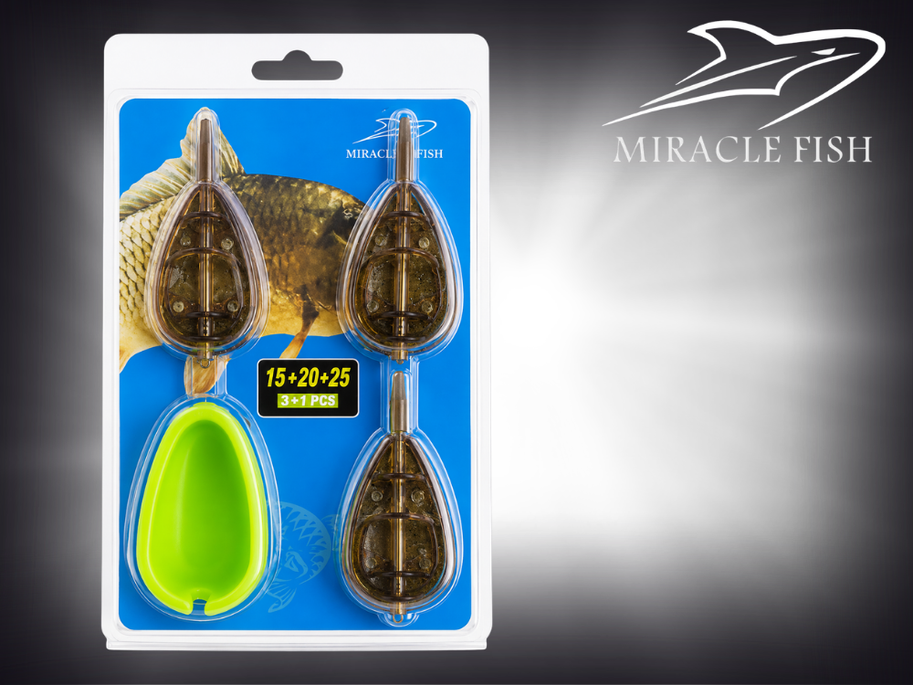 Zestaw koszyczków Method Feeder Miracle Fish 15 g + 20 g + 25 g z foremką
